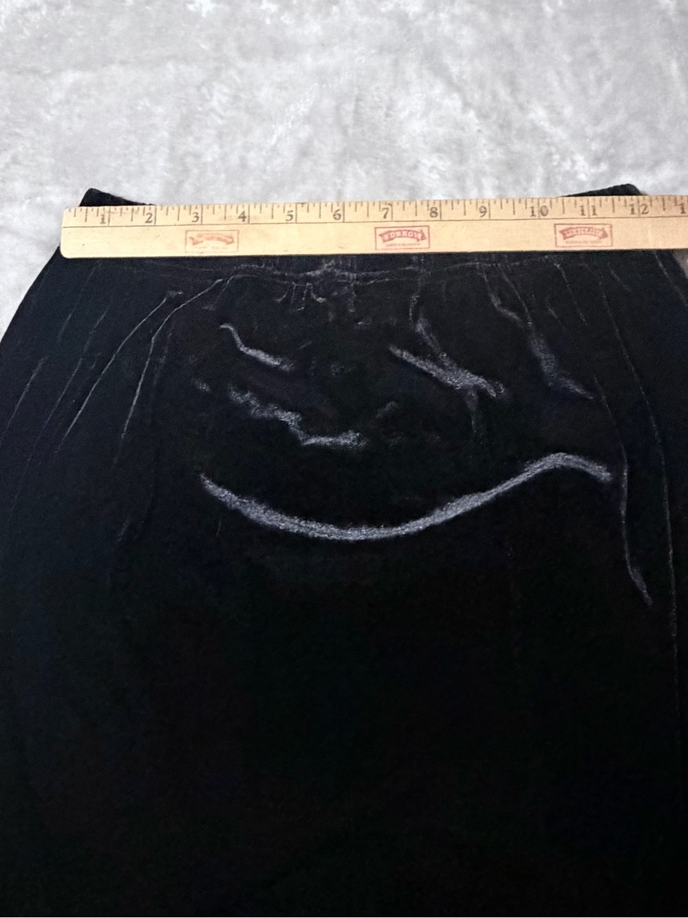 Black Velvet Maxi Skirt with Elastic Waist - Picture 6 of 7